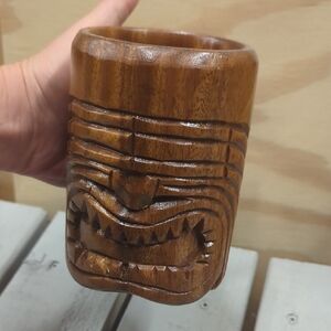 Handcrafted Brown Tiki Mug